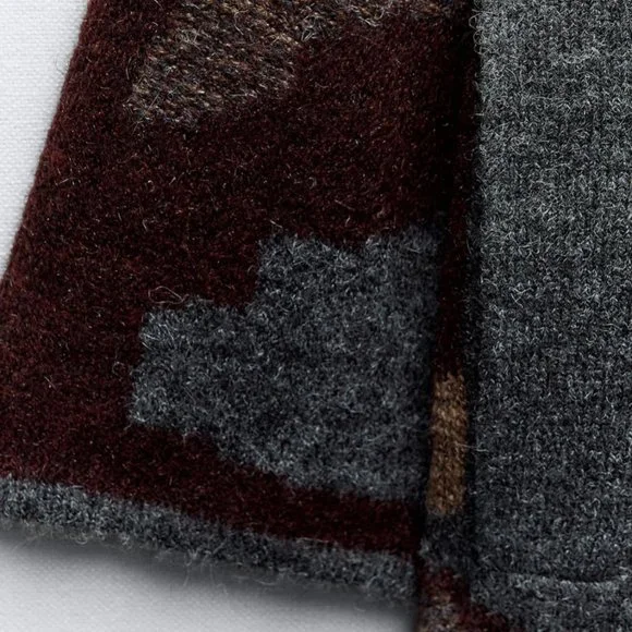 ZARA Oversized Jacquard Long Knit Coat(Multicolor, US S, M, L/EUR S, M, L) - Picture 7 of 11